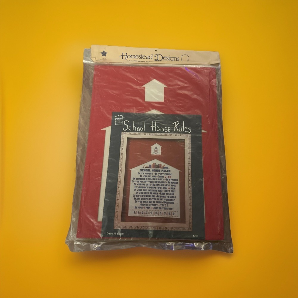 Homestead - New- School House‎ Rules - Cross Stitch Kit (1984)